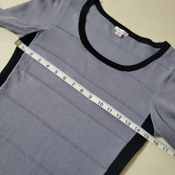 Xhilaration Black and Gray Scoop-neck Knit Long Sleeve Knit Midi Dress - Picture 3 of 10